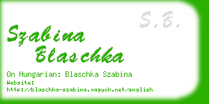 szabina blaschka business card